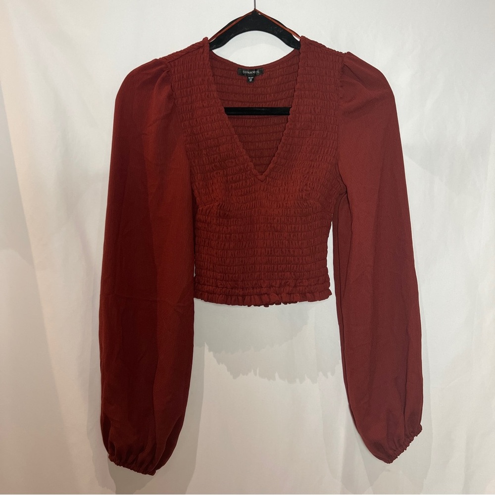 Dynamite Women V-Neck Red Blouse In Size XS